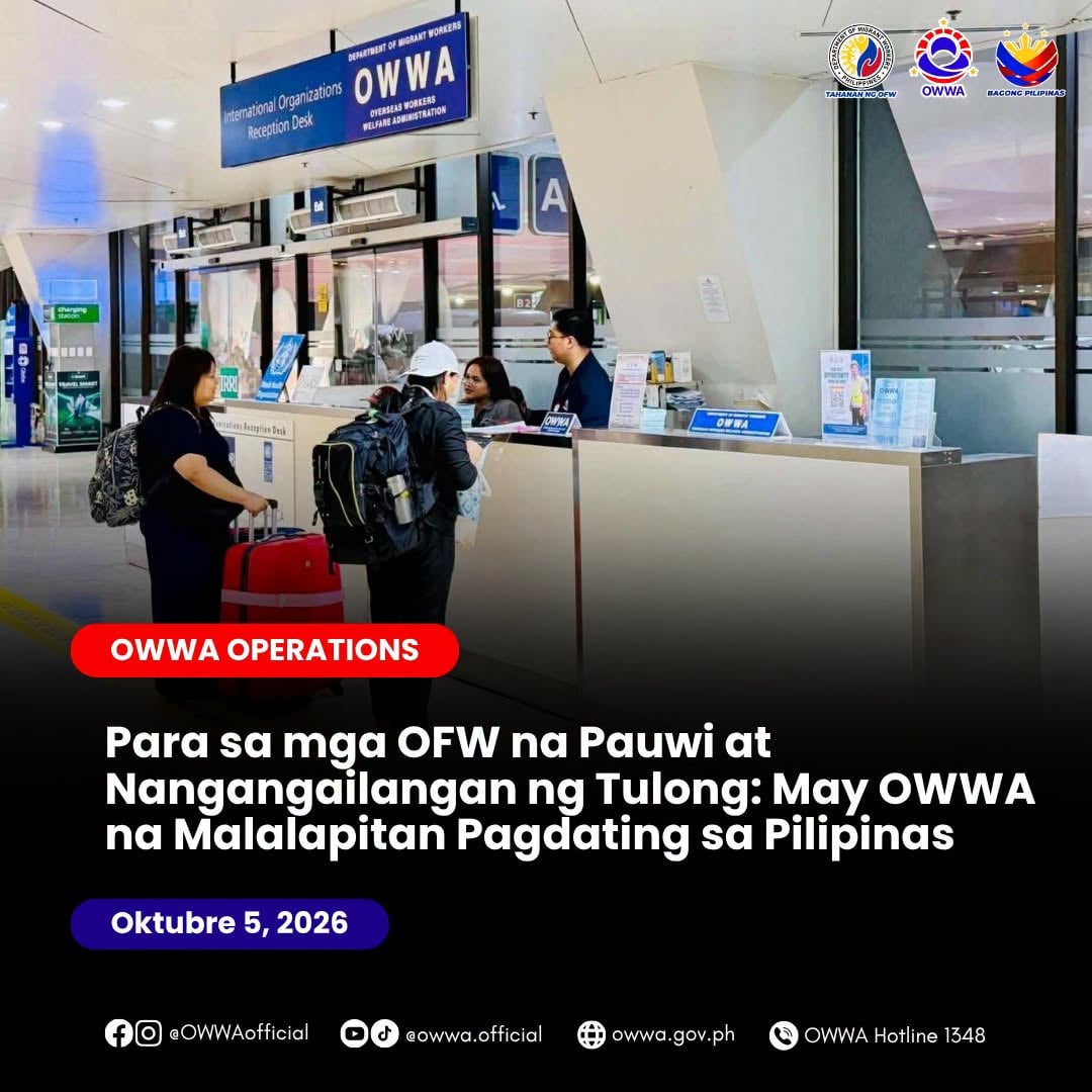 arriving ofws can get assistance at airport says owwa